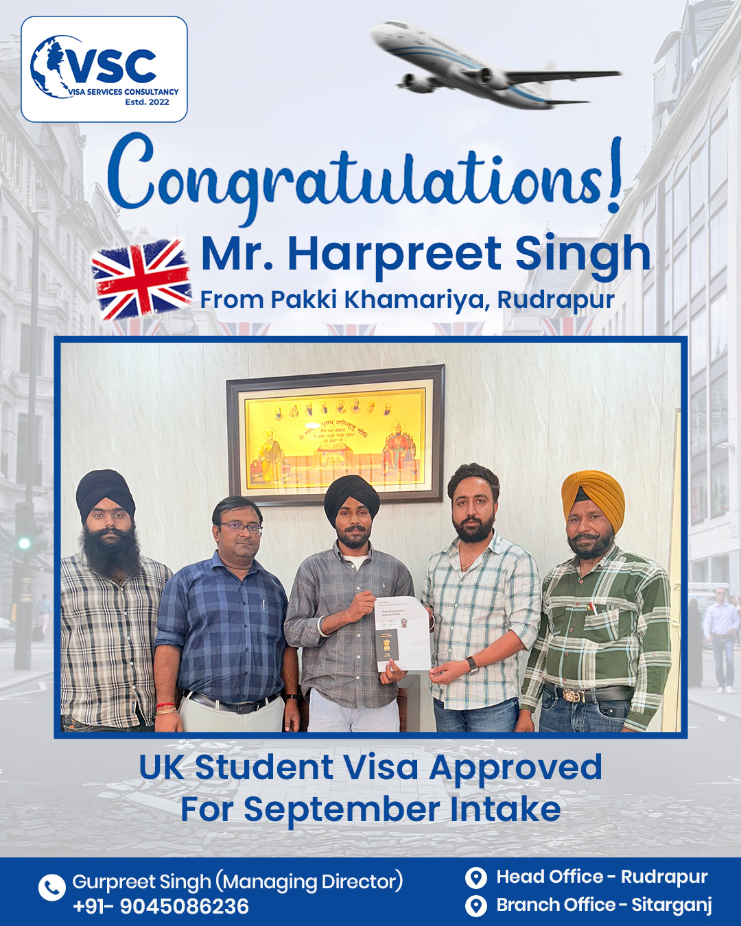Harpreet Singh — UK Student Visa — September Intake
