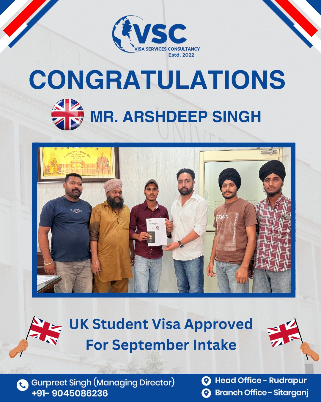 Arshdeep Singh — UK Student Visa — September Intake