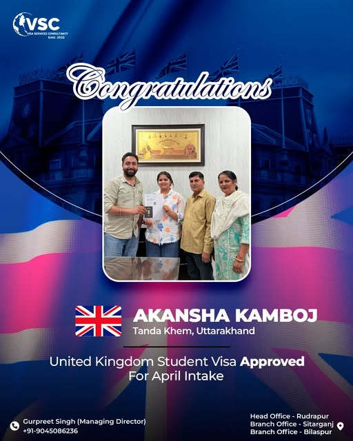 Akansha Kamboj — UK Student Visa Approved